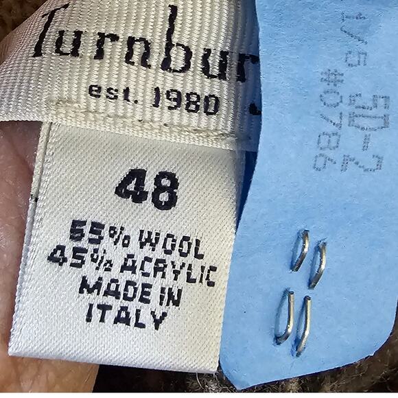 Turnbury Brown Suede Accent Sweater – Made in Italy, Warm & Classy, Men's Sz 48 - Picture 4 of 8